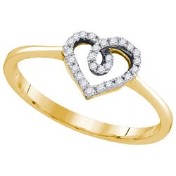 0.10CT Diamond Heart 10KT Ring Yellow Gold