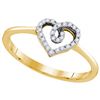 Image 1 : 0.10CT Diamond Heart 10KT Ring Yellow Gold
