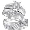Image 1 : 0.75CT Diamond Trio Set 10KT Ring White Gold