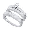 Image 1 : 0.50CT Diamond Trio Set 14KT Ring White Gold