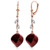 Image 1 : 30.52 ctw Ruby & Diamond Earrings Jewelry 14KT Rose Gold