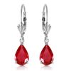 Image 1 : 3.5 ctw Ruby Earrings Jewelry 14KT White Gold