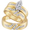 Image 1 : 0.33CT Diamond Trio Set 10KT Ring Yellow Gold