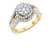Image 1 : 1CT Diamond Flower 14KT Ring Yellow Gold
