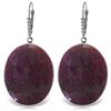 Image 1 : 39.15 ctw Ruby & Diamond Earrings Jewelry 14KT White Gold