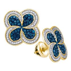 0.50CT Diamond Micro-Pave 10KT Earrings Yellow Gold