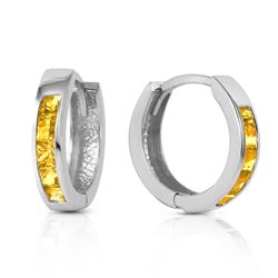 0.70 ctw Citrine Earrings Jewelry 14KT White Gold