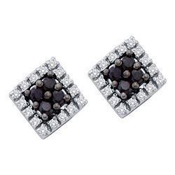 0.25CTW White and Black Diamond Anniversary 10KT Earrings White Gold