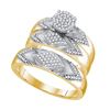 Image 1 : 0.35CT Diamond Trio Set 10KT Ring Yellow Gold