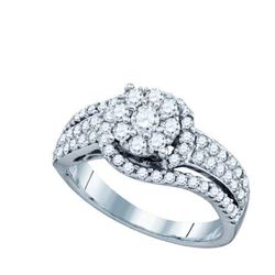 0.85CT Diamond Flower 10KT Ring White Gold