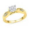 Image 1 : 0.25CT Diamond Flower 10KT Ring Yellow Gold