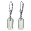 Image 1 : 9 ctw Green Amethyst Earrings Jewelry 14KT White Gold