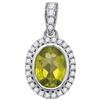 Image 1 : 0.15CT Diamond and 1CT Peridot Anniversary 14KT Pendant White Gold
