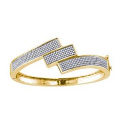 1.30CT Diamond Micro-Pave 10KT Bangle Yellow Gold