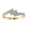 Image 1 : 1.30CT Diamond Micro-Pave 10KT Bangle Yellow Gold