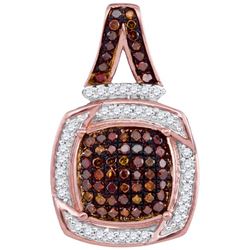 0.33CTW White and Champagne Diamond Micro-Pave 10KT Pendant Rose Gold