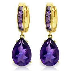 13.2 ctw Amethyst Earrings Jewelry 14KT Yellow Gold