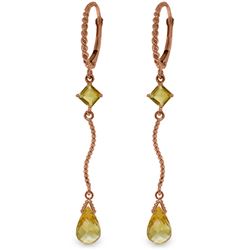 3.5 ctw Citrine Earrings Jewelry 14KT Rose Gold