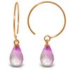 Image 1 : 1.35 ctw Pink Topaz Earrings Jewelry 14KT Rose Gold