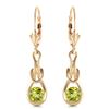 Image 1 : 1.30 ctw Peridot Earrings Jewelry 14KT Yellow Gold