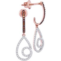 0.25CTW White and Champagne Diamond Mirco-Pave 10KT Earrings Rose Gold