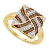 Image 1 : 0.25CT Diamond Micro-Pave 10KT Ring Yellow Gold