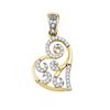 Image 1 : 0.15CT Diamond Heart 10KT Pendant Yellow Gold