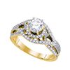 Image 1 : 0.85CT Diamond Bridal 14KT Ring Yellow Gold