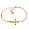 Image 1 : 1.70 ctw Peridot Bracelet Jewelry 14KT Rose Gold