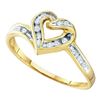 Image 1 : 0.12CT Diamond Heart 10KT Ring Yellow Gold