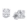 Image 1 : 0.25CT Diamond Cluster 10KT Earrings White Gold