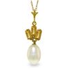 Image 1 : 4.68 ctw Pearl & Citrine Necklace Jewelry 14KT Yellow Gold