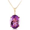 Image 1 : 7.55 ctw Amethyst Necklace Jewelry 14KT Yellow Gold