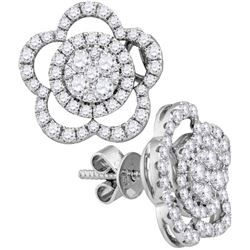 1.0CT Diamond Anniversary 18KT Earrings White Gold