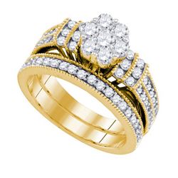 1.25CT Diamond Bridal 10KT Ring Yellow Gold