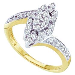 0.25CT Diamond Cluster 10KT Ring Yellow Gold