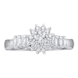 0.25CT Diamond Cluster 10KT Ring White Gold