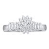 Image 1 : 0.25CT Diamond Cluster 10KT Ring White Gold