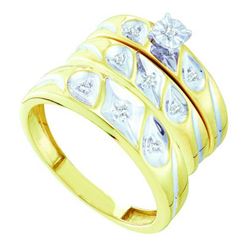 0.10CT Diamond Trio Set 10KT Ring Yellow Gold