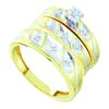 Image 1 : 0.10CT Diamond Trio Set 10KT Ring Yellow Gold