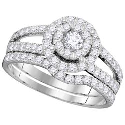 1CT Diamond Bridal 14KT Ring White Gold