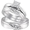 Image 1 : 0.02CT Diamond Trio Set 10KT Ring White Gold
