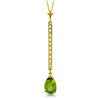Image 1 : 1.80 ctw Peridot & Diamond Necklace Jewelry 14KT Yellow Gold