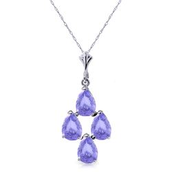 1.50 ctw Tanzanite Necklace Jewelry 14KT White Gold