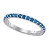 Image 1 : 0.50CTW White and Blue Diamond Machine-Set 10KT Ring White Gold