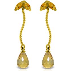 3.4 ctw Citrine Earrings Jewelry 14KT Yellow Gold