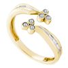 Image 1 : 0.20CT Diamond Flower 10KT Ring Yellow Gold