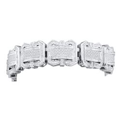 22CT Diamond Mens 14KT Bracelet White Gold