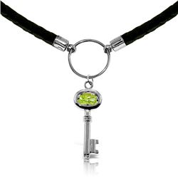 0.50 ctw Peridot Necklace Jewelry 14KT White Gold