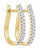 Image 1 : 0.25CT Diamond Hoops 10KT Earrings Yellow Gold